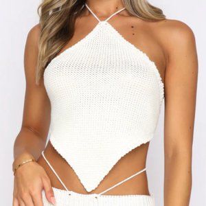WHITE FOX First Class Crochet Halter - Off-White